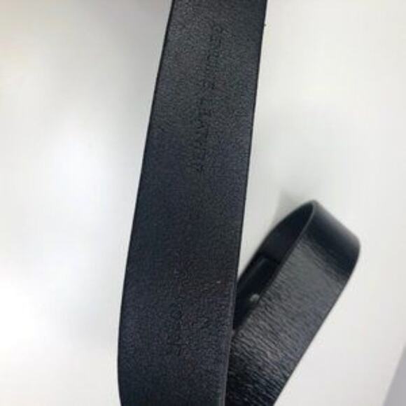 Vintage Black Leather Train Belt & Buckle - Picture 6 of 7